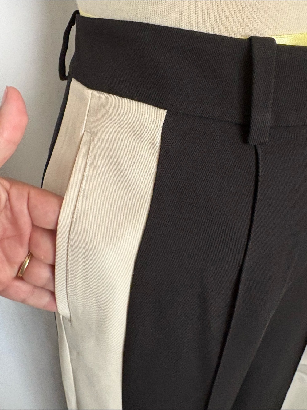 Reiss Wide Leg Two Tone Trouser Pants - Picture 3 of 6